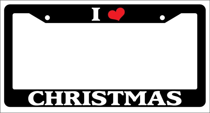 Black License Plate Frame I Heart Christmas Auto Accessory Novelty  Mod-GRAPH9856236-943