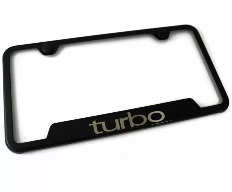 Turbo Black Stainless Steel License Plate Frame