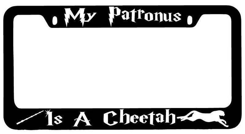 My Patronus Is A Cheetah Black METAL License Plate Frame Auto For Harry Potter  Mod-GRAPH9856236-9314