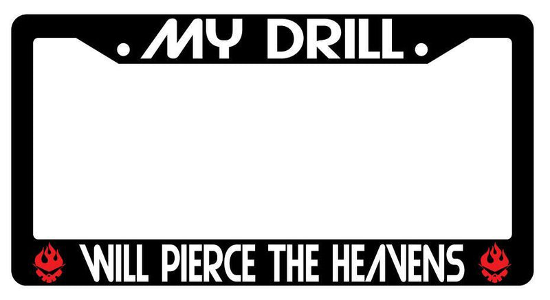 My Drill Will Pierce The Heavens Black Plastic License Plate Frame Gurren Lagann  Mod-GRAPH9856236-524