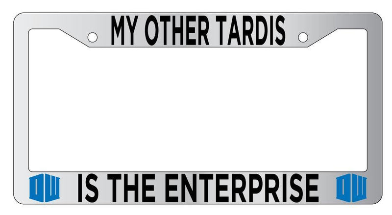 Chrome License Plate Frame Auto Accessory My Other Tardis is The Enterprise  Mod-GRAPH9856236-4357