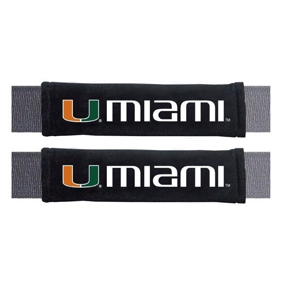 NCAA Miami Hurricanes 2-Piece Embroidered Seat Belt Covers