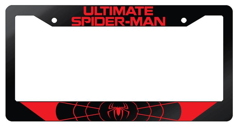 Ultimate For Spider Man Glossy Black Plastic License Plate Frame For Marvel  Mod-GRAPH9856236-7584