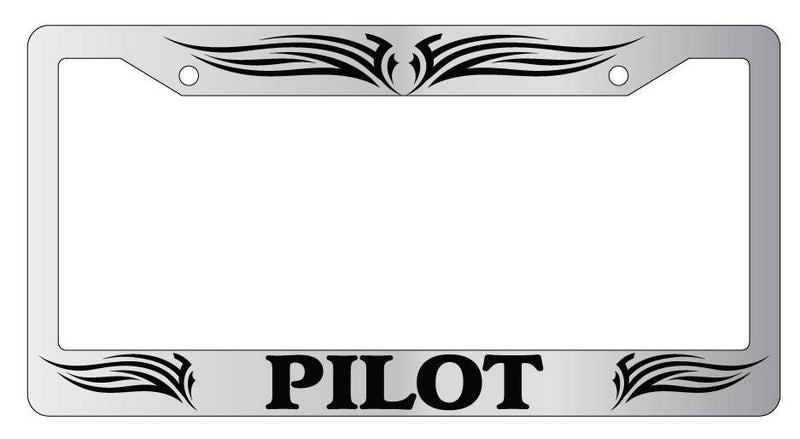 Chrome License Plate Frame Pilot Tribal Design 1 Auto Accessory  Mod-GRAPH9856236-6868