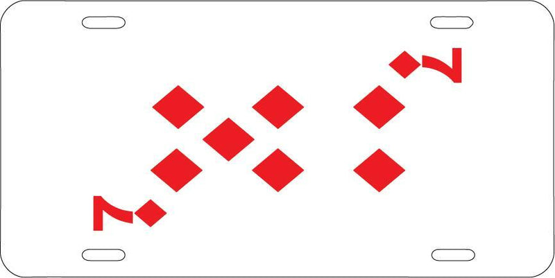 Seven Of Diamonds White Vanity License Plate Mod-GRAPH9856236-7650