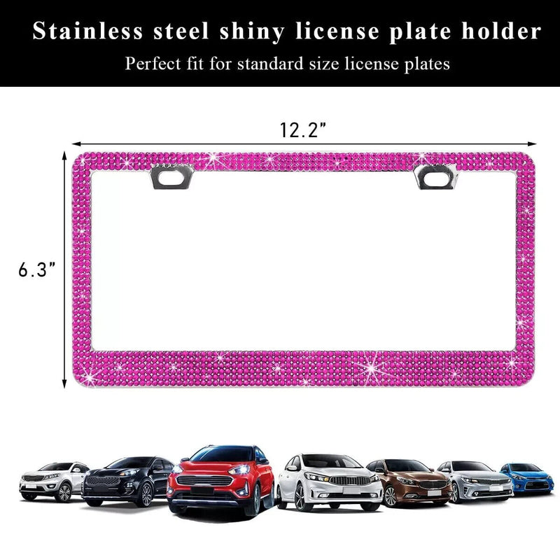 Bling License Plate Frame, Sparkly License PlateCover with Multifaceted ...
