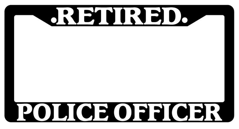 Black License Plate Frame Retired Police Officer Auto Accessory Novelty  Mod-GRAPH9856236-1756