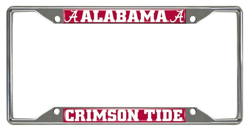 NCAA Alabama Crimson Tide Chrome Metal License Plate Frame