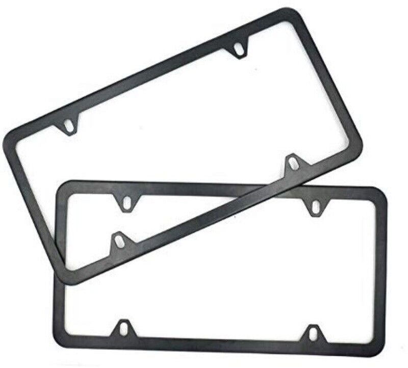 2x High Quality STAINLESS STEEL METAL LICENSE Plate Frame COVER Black NEW