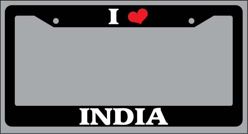 Black License Plate Frame I Heart India Auto Accessory 1368  Mod-GRAPH9856236-1395
