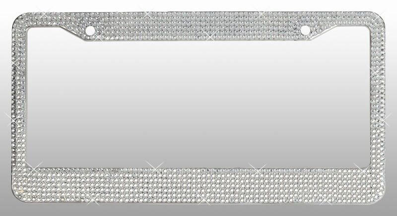 Crystal Clear License Plate Frame 7rows Special Bling Offer Including Screw Caps v1
