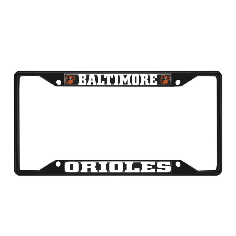 MLB Baltimore Orioles Black Metal License Plate Frame