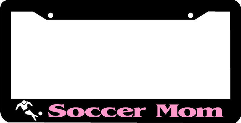 SOCCER MOM pink License Plate Frame