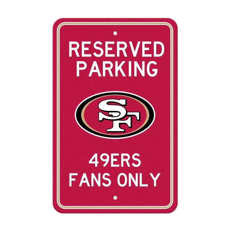 NFL San Francisco 49ers Reserved Parking Sign Large Decor 12"x 18"