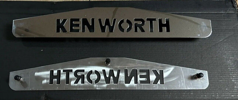 Kenworth Trucks Semi Truck 24" x 4" Stainless Steel Mud Flap Weights-Set