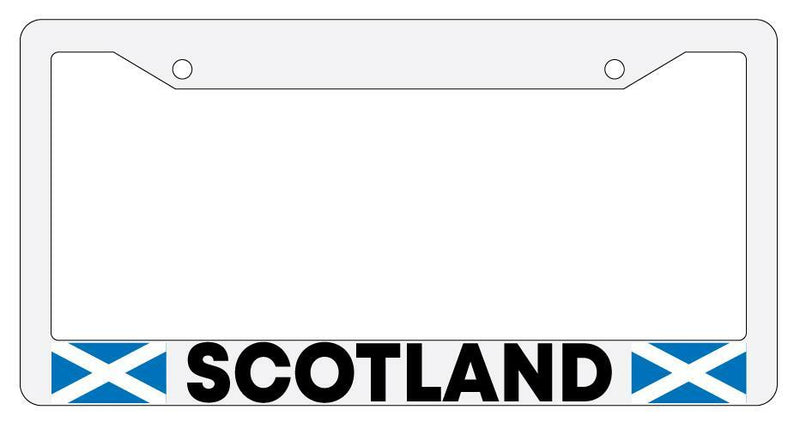 Scotland w/FLAGS White Plastic License Plate Frame  Mod-GRAPH9856236-197