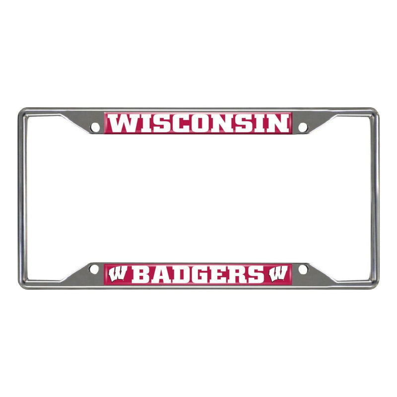 NCAA Wisconsin Badgers Chrome Metal License Plate Frame