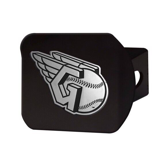 MLB Cleveland Guardians 3D Chrome on Black Metal Hitch Cover