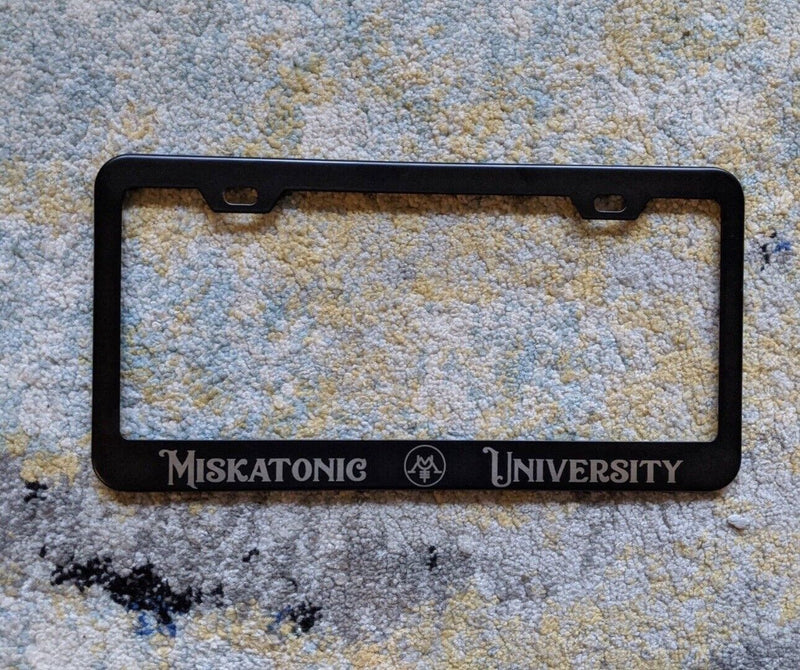 Miskatonic University HP Love craft Inspired Laser Etched License Plate Frame