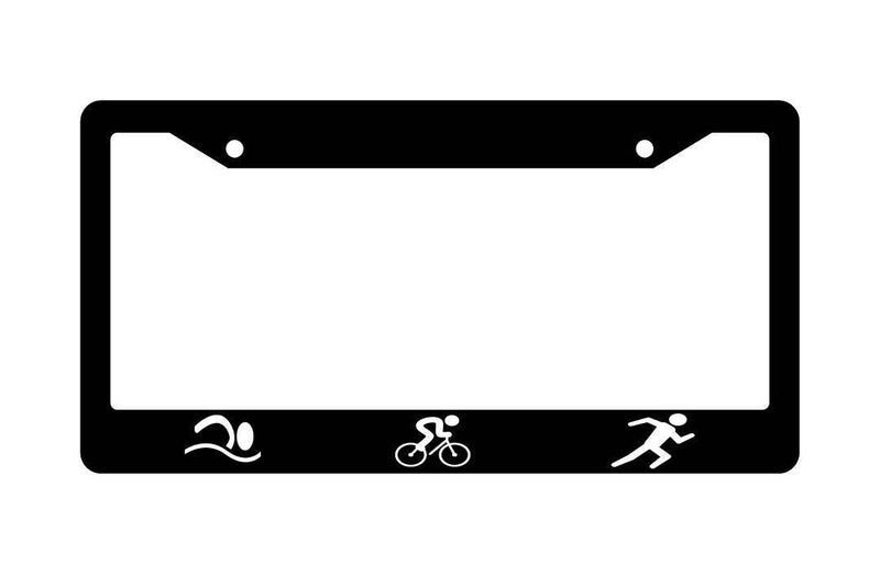 Black License Plate Frame TRIATHLON LOGOS ONLY Auto Accessory  Mod-GRAPH9856236-1922
