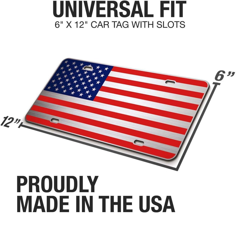 American Flag License Plate ; HD 1/8" Thick ; Made in USA American Flag Car Tag