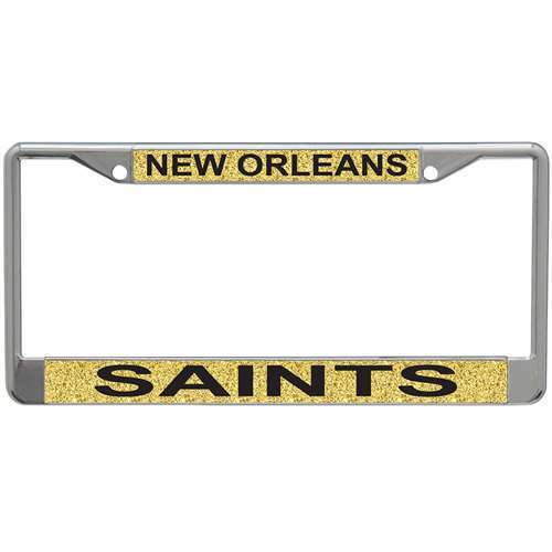 NFL New Orleans Saints Metal Inlaid Acrylic License Plate Frame