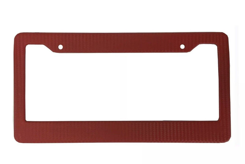 New Red Plastic Carbon Fiber Style Car Truck License Plate Frame Front or Rear