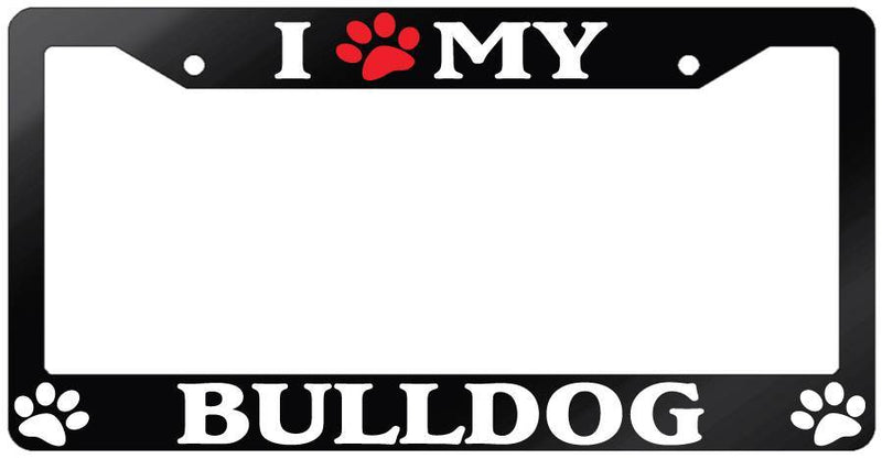 Glossy Black License Plate Frame I (PAW) MY BULLDOG Auto Accessory 314  Mod-GRAPH9856236-7078