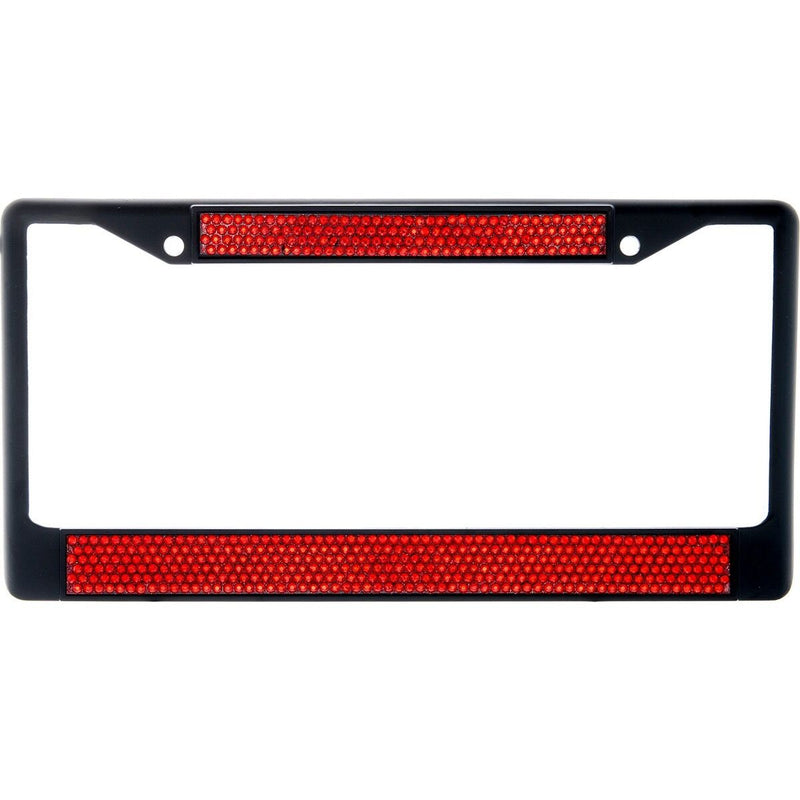 Premium Black Red Bling Crystal Diamond License Plate Frame for Car-Truck