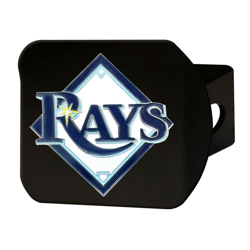 MLB Tampa Bay Rays 3D Color on Black Metal Hitch Cover