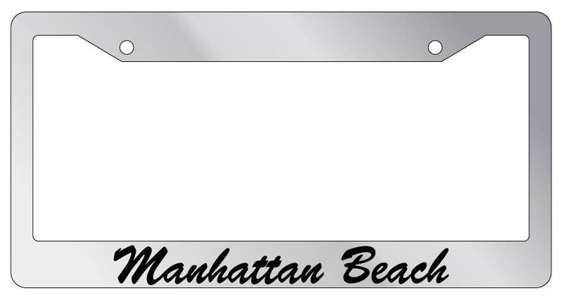 Chrome METAL License Plate Frame Manhattan Beach Cursive Auto Accessory 976  Mod-GRAPH9856236-8886