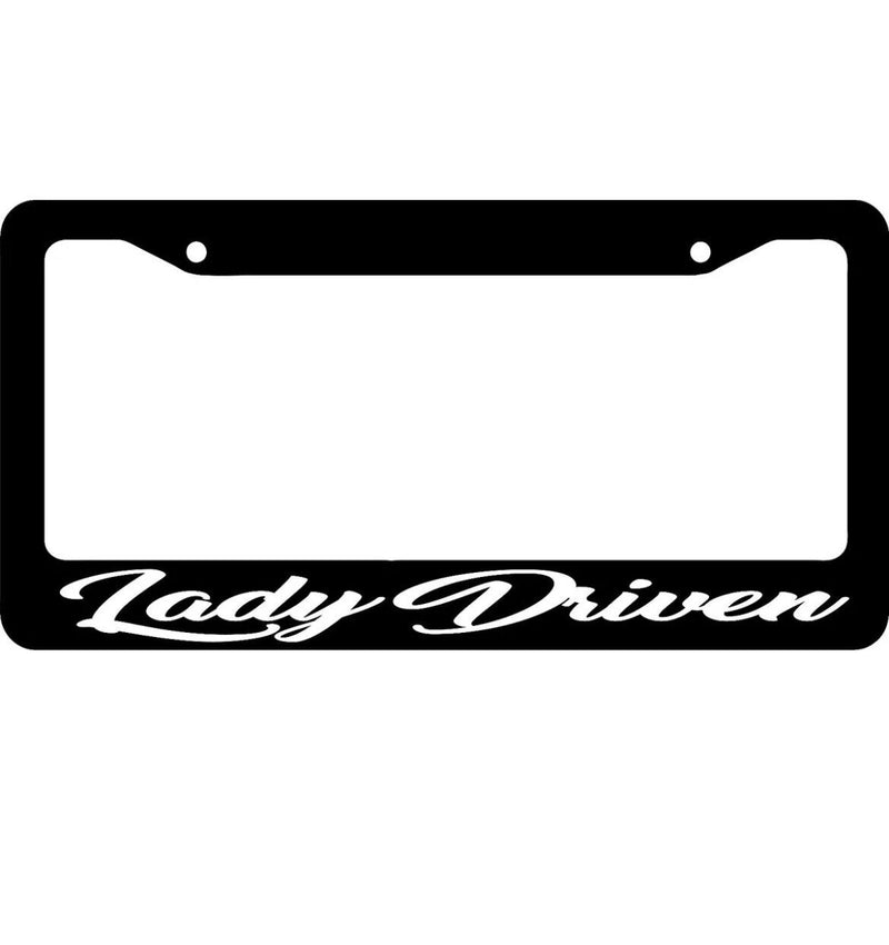 LADY DRIVEN LICENSE PLATE FRAME JDM LOW FLUSH TYPE R FUNNY CAR CIVIC EUROFRESH