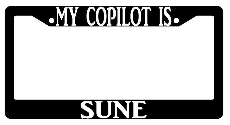 My Copilot Is Sune Black Plastic License Plate Frame D&amp;D  Mod-GRAPH9856236-449