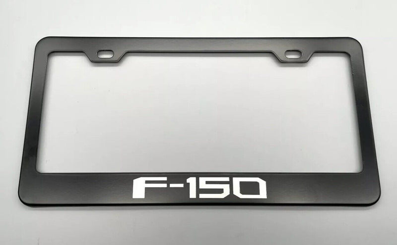 Ford F150 Black License Plate Frame Stainless Steel with Laser Engraved