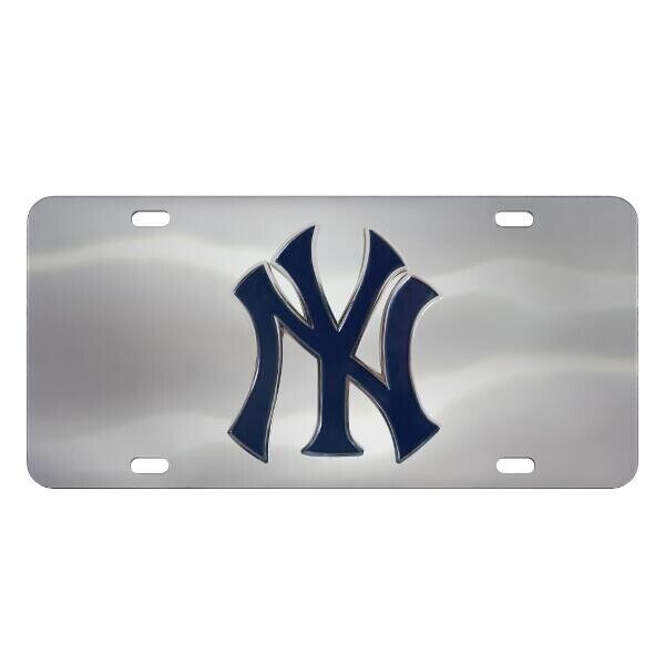 MLB New York Yankees Chromed Steel Diecast Emblem Front License Plate