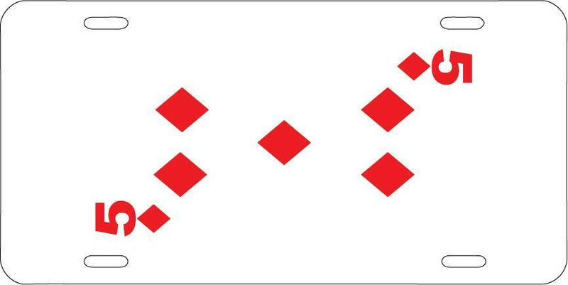 Five Of Diamonds White Vanity License Plate Mod-GRAPH9856236-7680