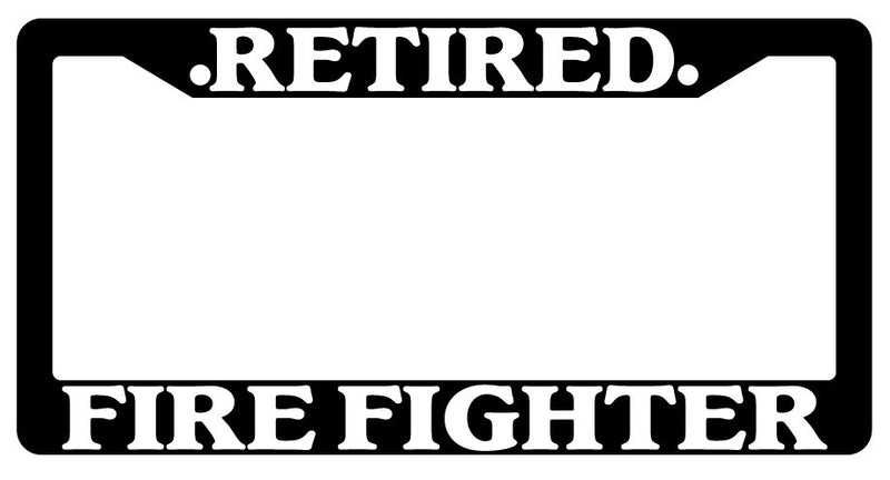 Black License Plate Frame Retired Fire For Fighter Auto Accessory Novelty  Mod-GRAPH9856236-926