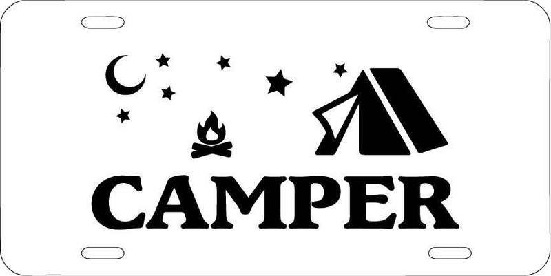 Camper White Vanity License Plate Mod-GRAPH9856236-7611
