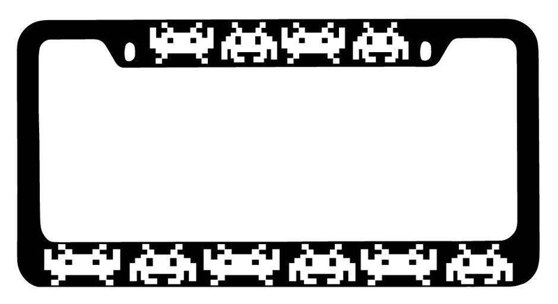 Black METAL License Plate Frame Space Invaders 1 Auto Accessory  Mod-GRAPH9856236-9938