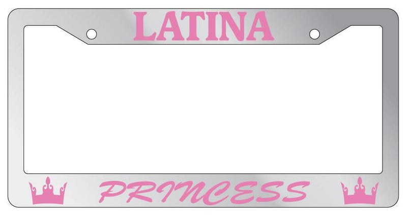 Chrome METAL License Plate Frame LATINA PRINCESS Auto Accessory  Mod-GRAPH9856236-8105