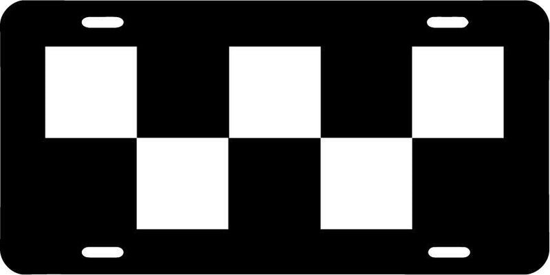 Checker Board LARGE Black Vanity License Plate Mod-GRAPH9856236-7743