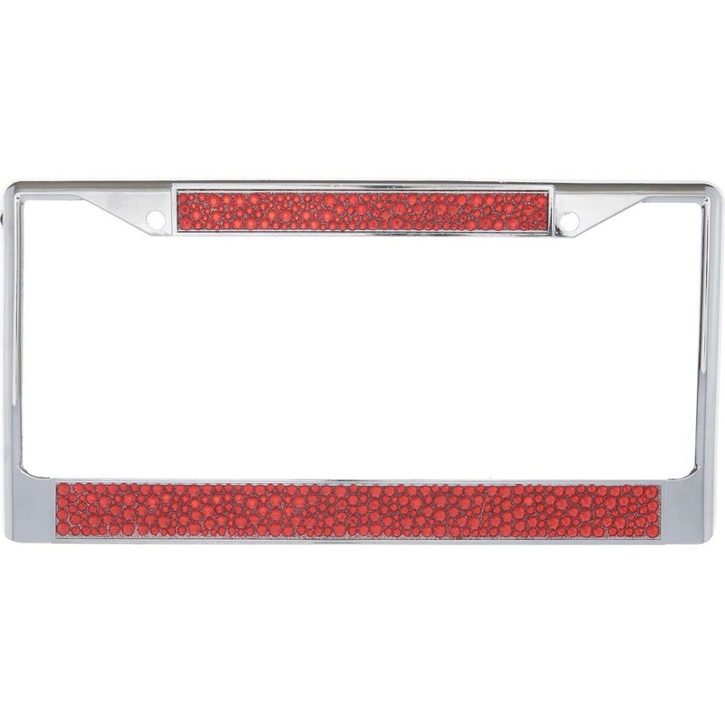 Premium Chrome Mix Red Bling Crystal Diamond License Plate Frame for Car-Truck