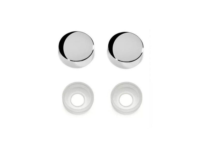 2x ECLIPSE STAINLESS Chrome License Plate Frame w/screw Caps