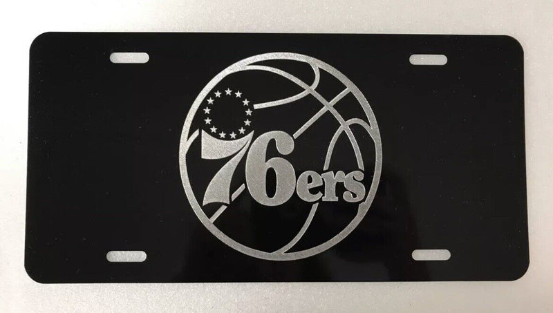 Philadelphia 76ers Logo Car Tag Diamond Etched on Aluminum License Plate