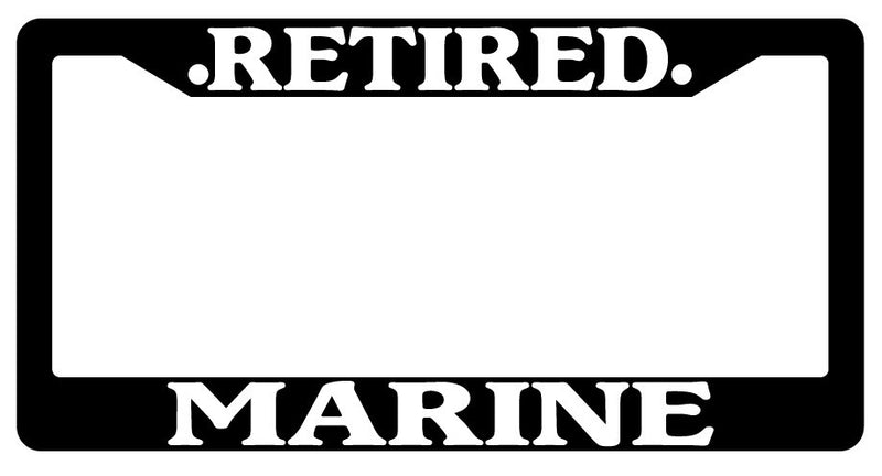 Black License Plate Frame Retired Marine Auto Accessory Novelty  Mod-GRAPH9856236-242