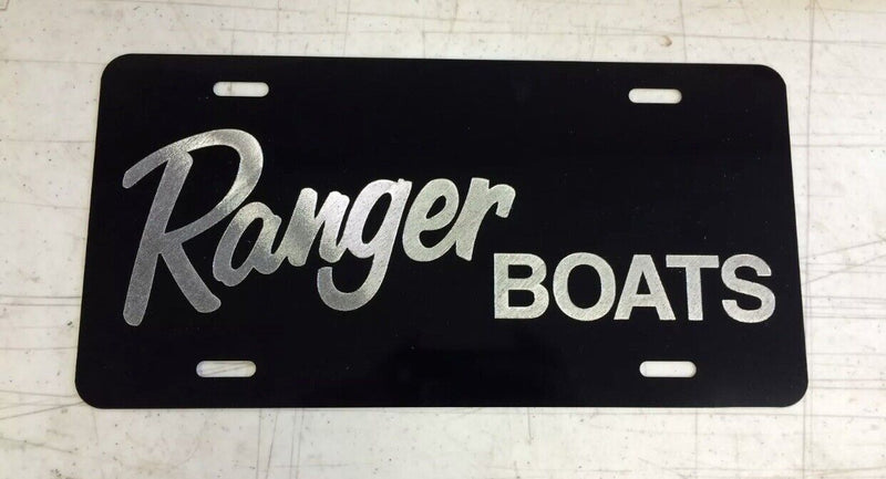 Ranger Boats LOGO Car Tag Diamond Etched on Aluminum License Plate