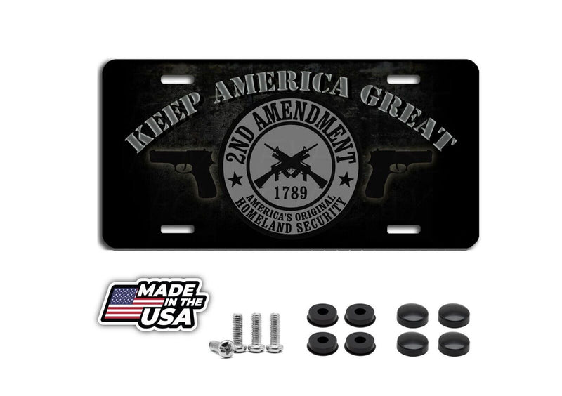 2nd Amendment aluminum license plate car truck SUV Tag