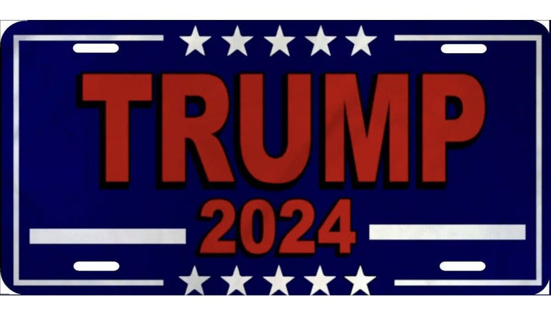 TRUMP 2024, License Plate New Car Tag Metal Aluminum, USA