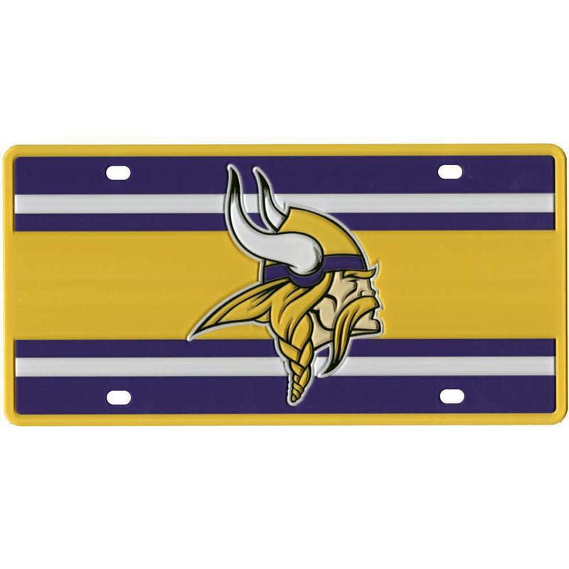 NFL Minnesota Vikings Full Color Super Stripe Inlay License Plate