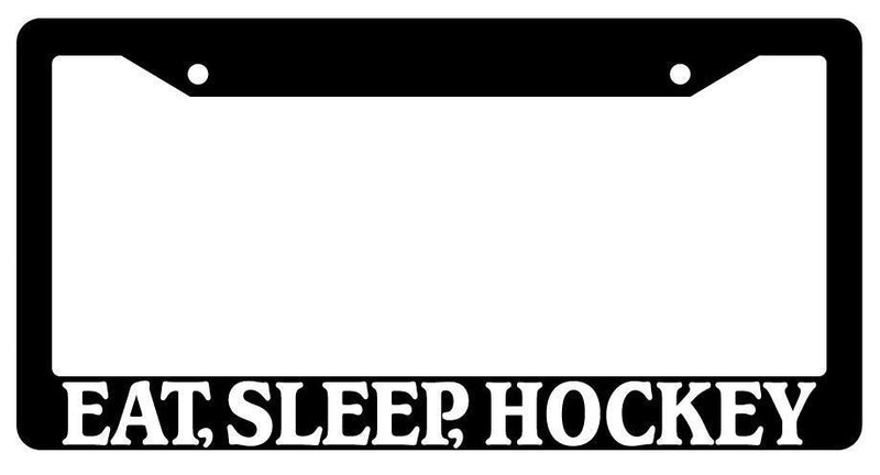 Black License Plate Frame Eat, Sleep, Hockey Auto Accessory 720  Mod-GRAPH9856236-3021